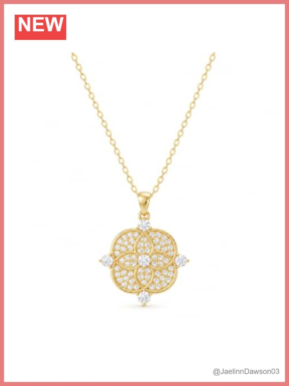Sterling Silver Witch Knot Necklace 14K Gold Plated CZ Pendant